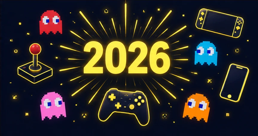 Grid of screenshots from newest Pac-Man games released in 2026